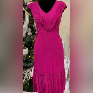 Time and Tru Pink Ruffle Dress L
